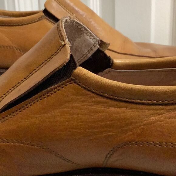 FEETFIRST MENS TAN LEATHER LOAFERS/SLIP ONS MADE IN ITALY SIZE 43 - Picture 11 of 13
